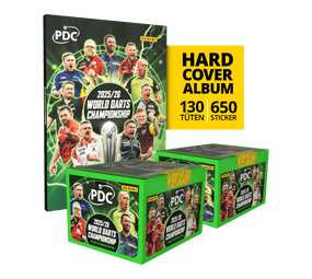 Panini PDC World Darts Championship 2025/26 - Hardcover Mega Bundle mit zwei Stickerboxen