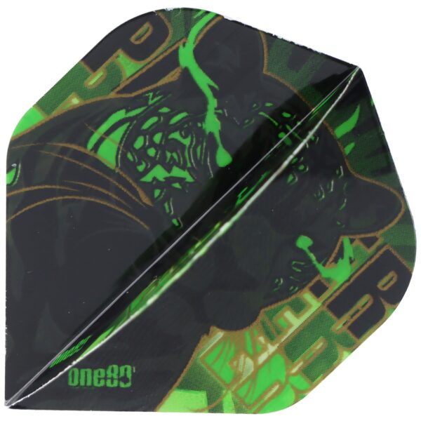Dart Flights schwarz grün mit dem  Panther
