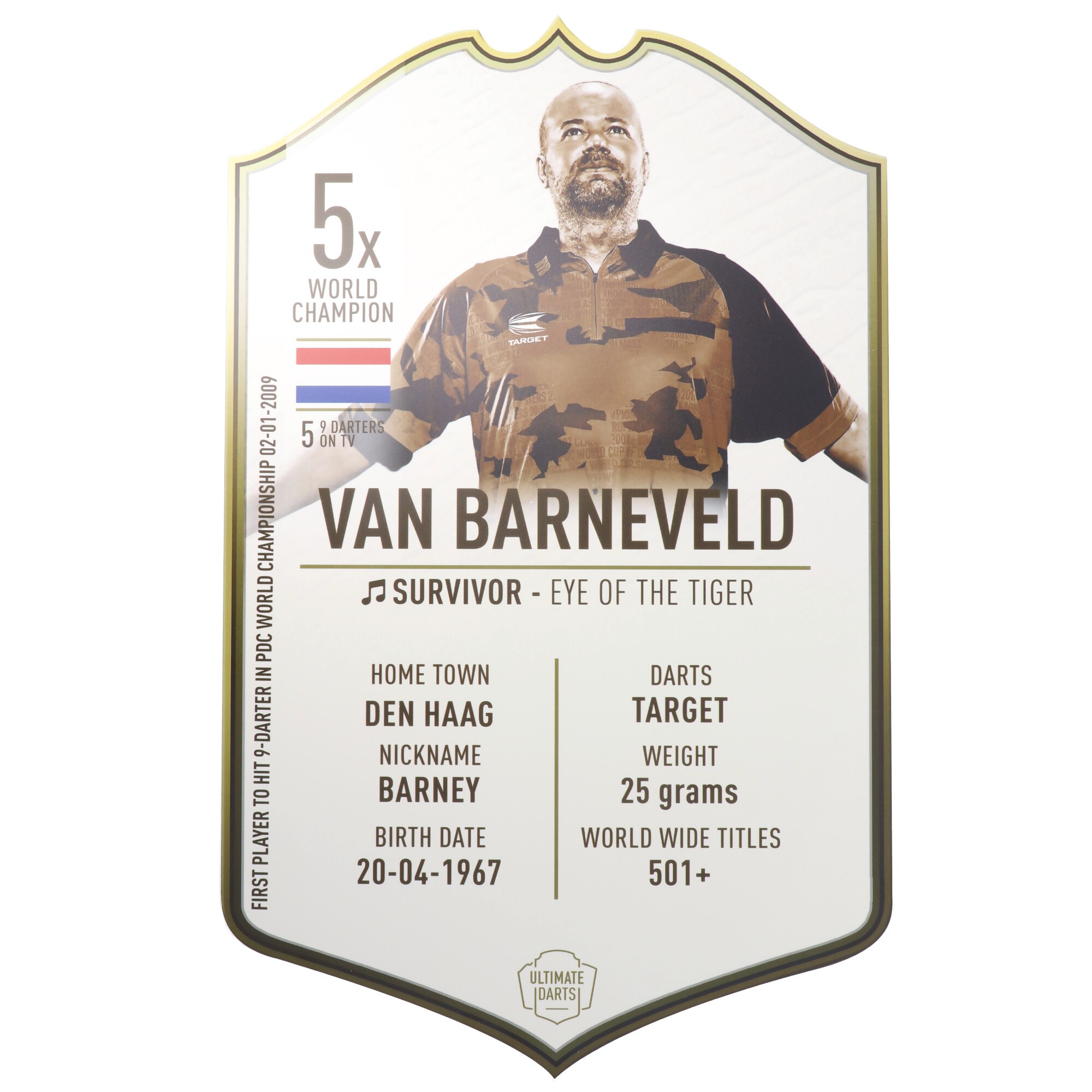 Raymond Van Barneveld Player Card weiß 59 x 37 cm