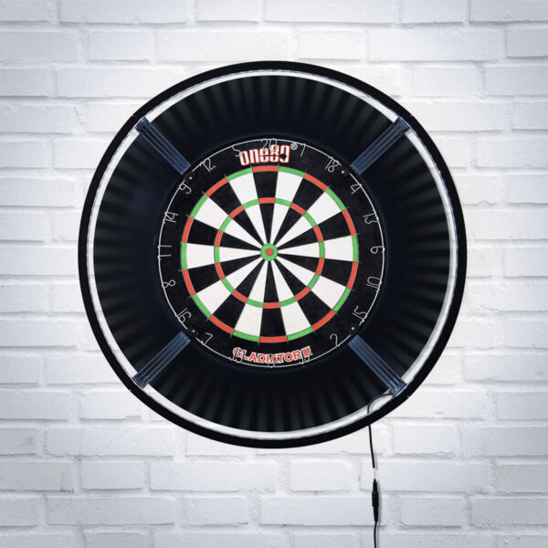 DARTS SPORT EDITION SET Dartboard Gladiator 3 + Surround Schwarz + Target Corona Lichring